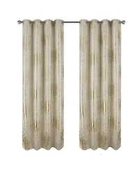 Rt Designer Collection Helena Halo Foil Blackout Luxurious Decorative Grommet Curtain Panel 54" x 90" Taupe
