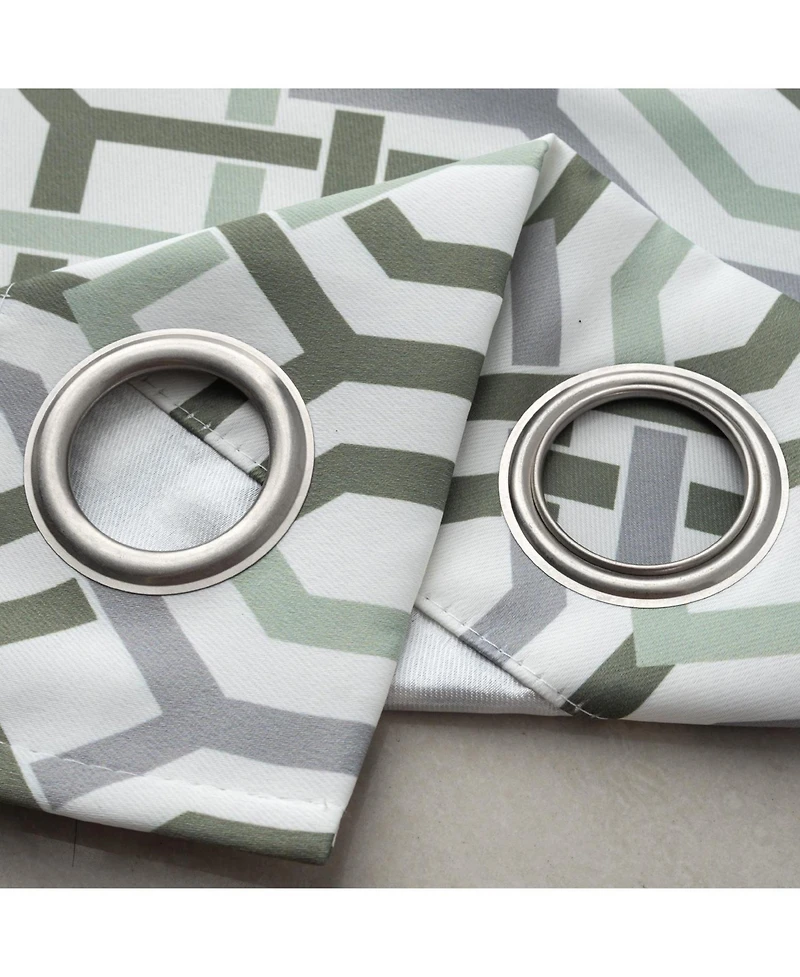 Rt Designer Collection Rory Printed Blackout Luxurious Decorative Grommet Curtain Panel 54" x 90" Sage