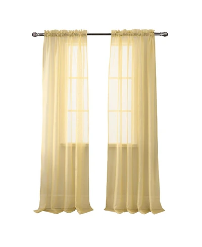 Rt Designer Collection Celine Sheer Luxurious Modern Design Curtain Panel 54" x 84" Gold