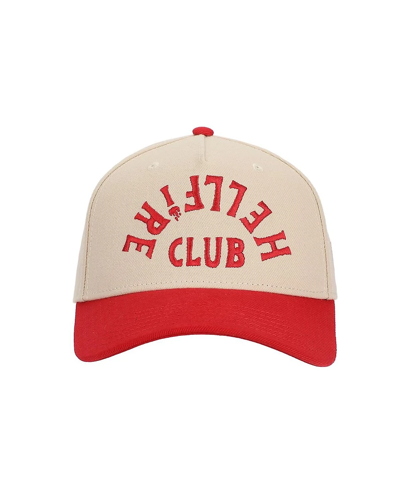 Stranger Things Men's Hellfire Club White Polywool A-Frame Baseball Hat