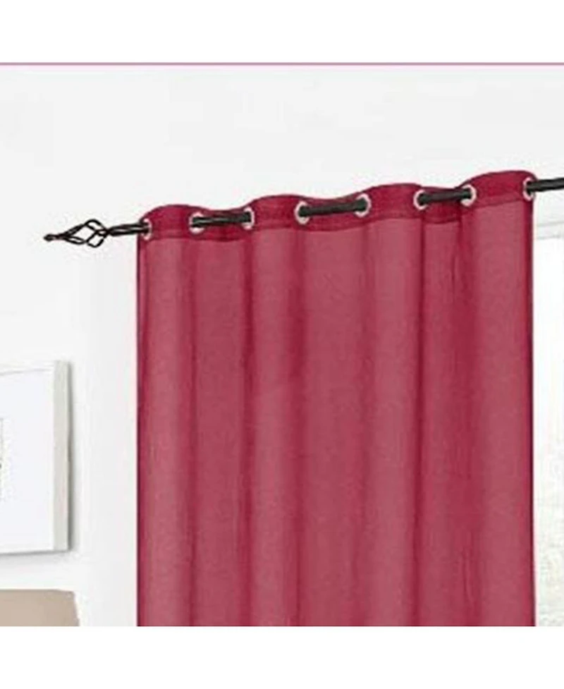 Rt Designers Collection Cara Sheer Voile 54 x 84 in. Grommet Curtain Panel, Burgundy