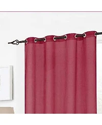 Rt Designers Collection Cara Sheer Voile 54 x 84 in. Grommet Curtain Panel, Burgundy