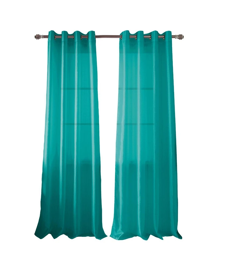 Rt Designer Collection Nancy Grommet Luxurious Modern Design Curtain Panel 54" x 95" Teal