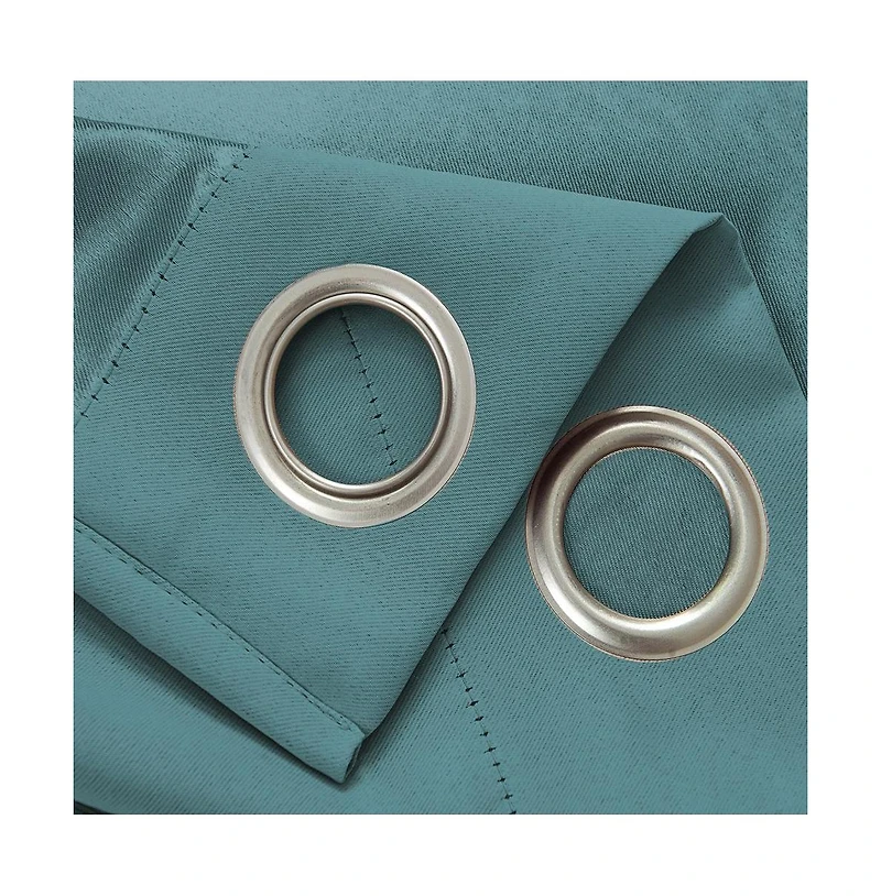 Rt Designers Collection Anchorage Blackout Grommet Curtain Panel 54" x 63" Turquoise