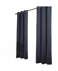 Rt Designer Collection Anchorage 2 Pack Blackout Grommet Luxurious Modern Design Curtain Panel Pair 36" x 84" Navy Blue
