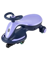 Mecale Electric Wiggle Car, 150 lbs Load, 2-in-1 Swing Car with Led Wheels, Bluetooth, Rechargeable Battery, Ride Toy for Kids 3+, Purple