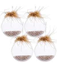 Streamdale 4.7" Glass Christmas Ball Ornaments Decorative Hanging Tree Ornaments Set of 4
