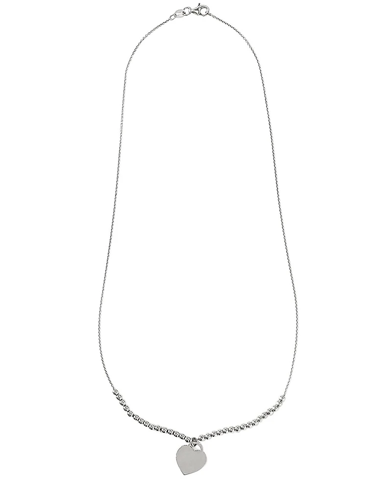 Giani Bernini Primavera Sterling Silver Heart Pendant Ball Stud Necklace