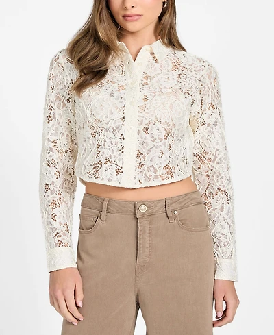 Guess Women's Long-Sleeve Imani Lace Top