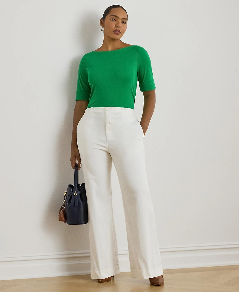 Lauren Ralph Plus Boat Neck T-Shirt