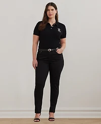 Lauren Ralph Plus Cable-Knit Polo Shirt