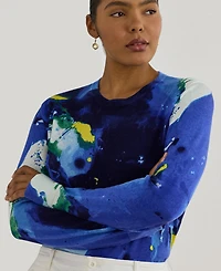 Lauren Ralph Plus Abstract-Motif Long-Sleeve Sweater