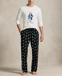 Polo Ralph Lauren Men's Knit Long-Sleeve Crewneck T-Shirt and Pajama Pants, 2-Piece Set