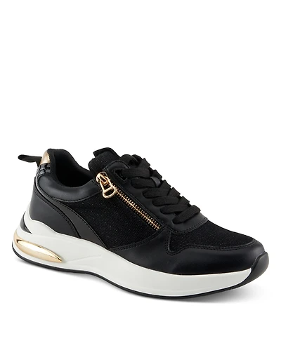 Patrizia Women's Ursa Platform Glitter Upper and Gold Accents Sneakers