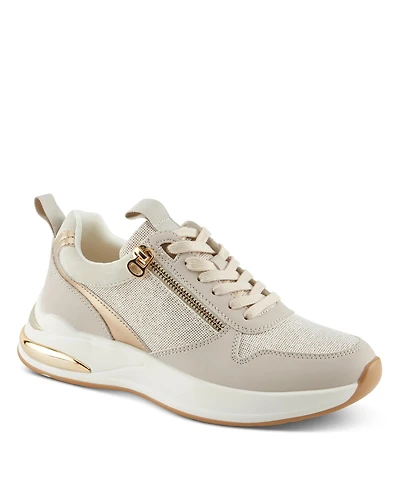 Patrizia Women's Ursa Platform Glitter Upper and Gold Accents Sneakers