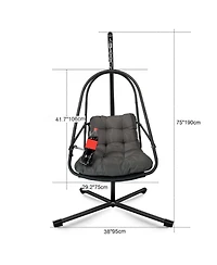 Streamdale Furniture Wicker Egg Chair with Stand & Cushion