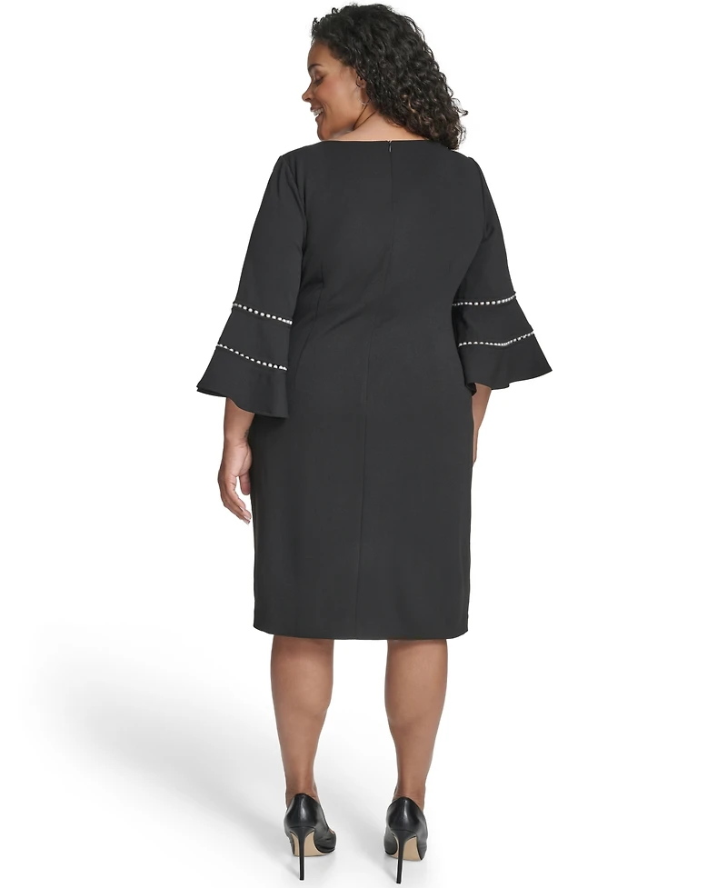 Jessica Howard Plus Boat Neck Sheath Dress