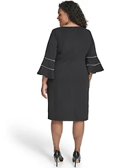Jessica Howard Plus Boat Neck Sheath Dress