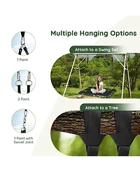 Sugift 60 Inches Platform Tree Swing Outdoor with 2 Hanging Straps-Camouflage