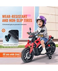 Mecale 12V Kids Ride-On Motorcycle with Training Wheels, Led Lights, Music & Bluetooth