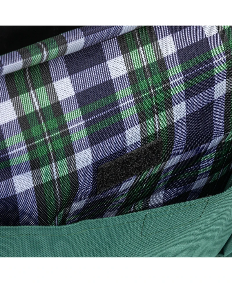 Household Essentials Plaid Krush Container All-Purpose Utility Tote with Green Pockets