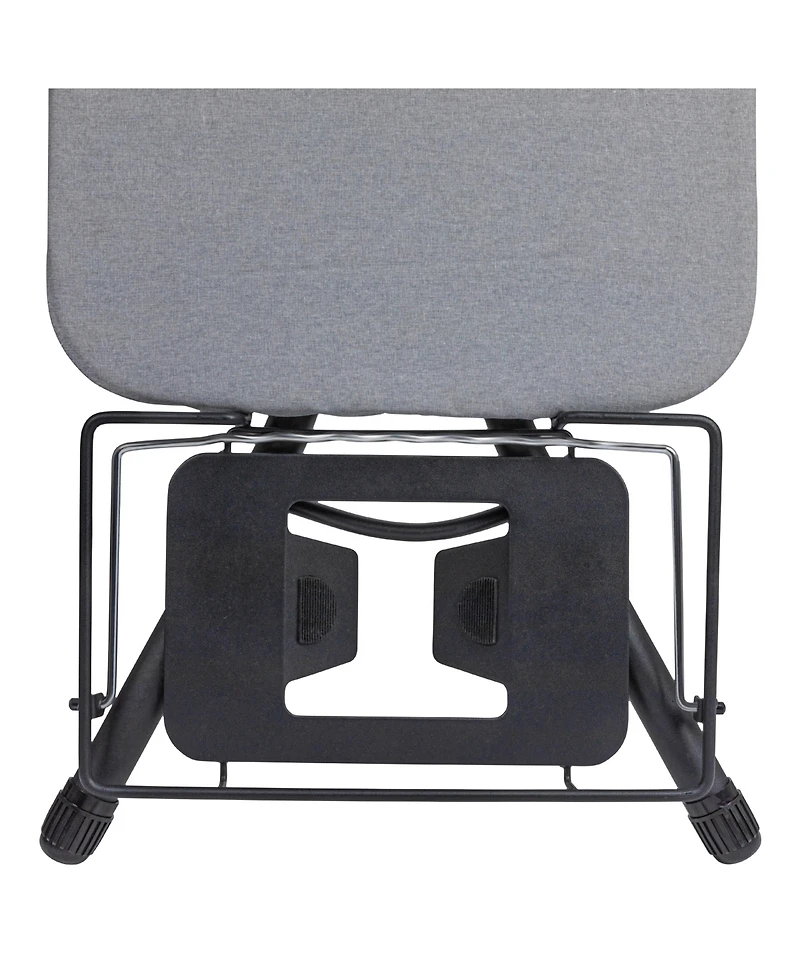 Household Essentials Wide Mega Ironing Board 4-Leg, Matte Black Frame, Grey Cover