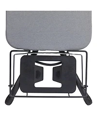 Household Essentials Wide Mega Ironing Board 4-Leg, Matte Black Frame, Grey Cover