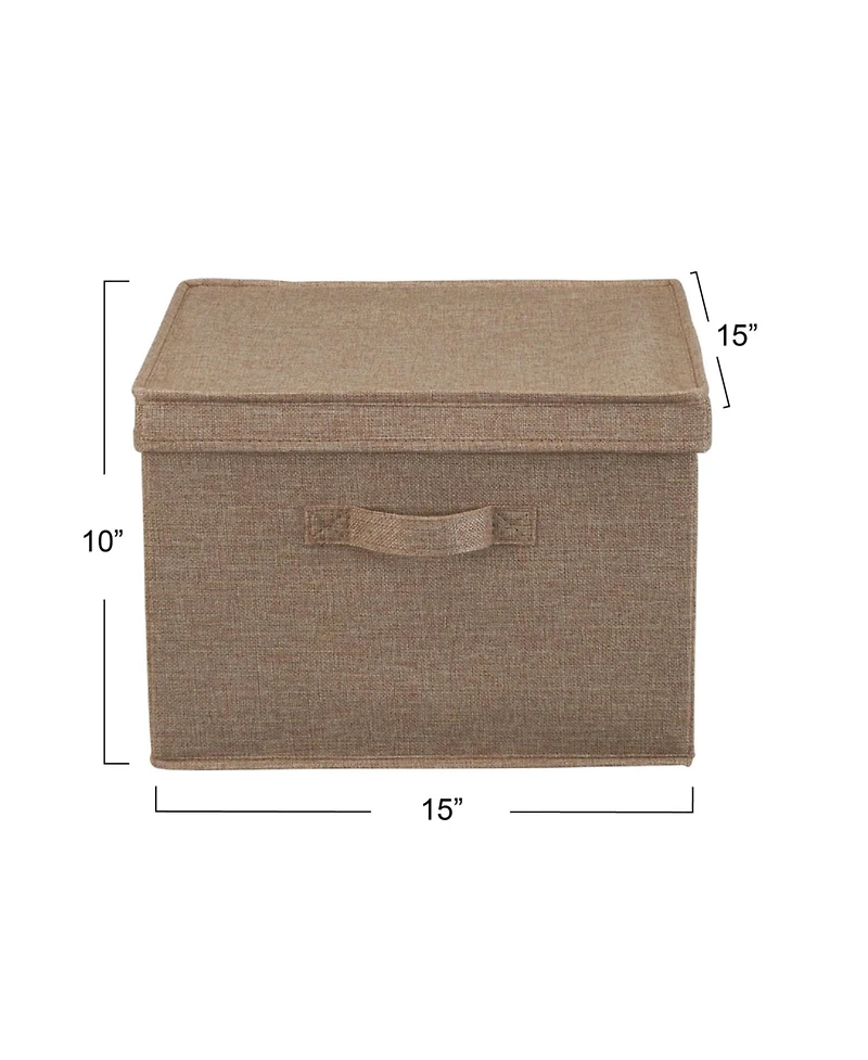 Household Essentials Square Storage Box With Lid, 15”x15”x10