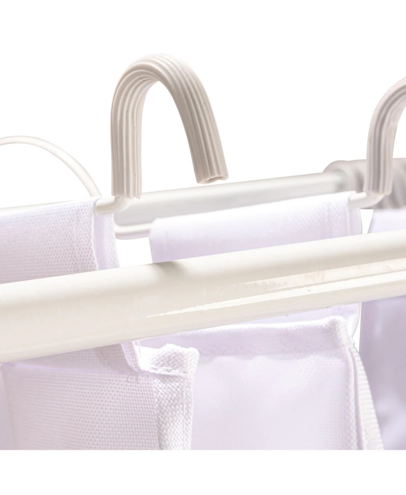 Household Essentials Rolling Laundry Sorter, 4 Bag, White