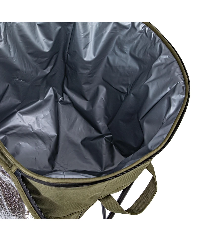 Household Essentials Thermal Standing Cooler with Travel Bag, Olive Green
