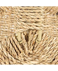Household Essentials Woven Seagrass Flower Basket with Detachable Handle