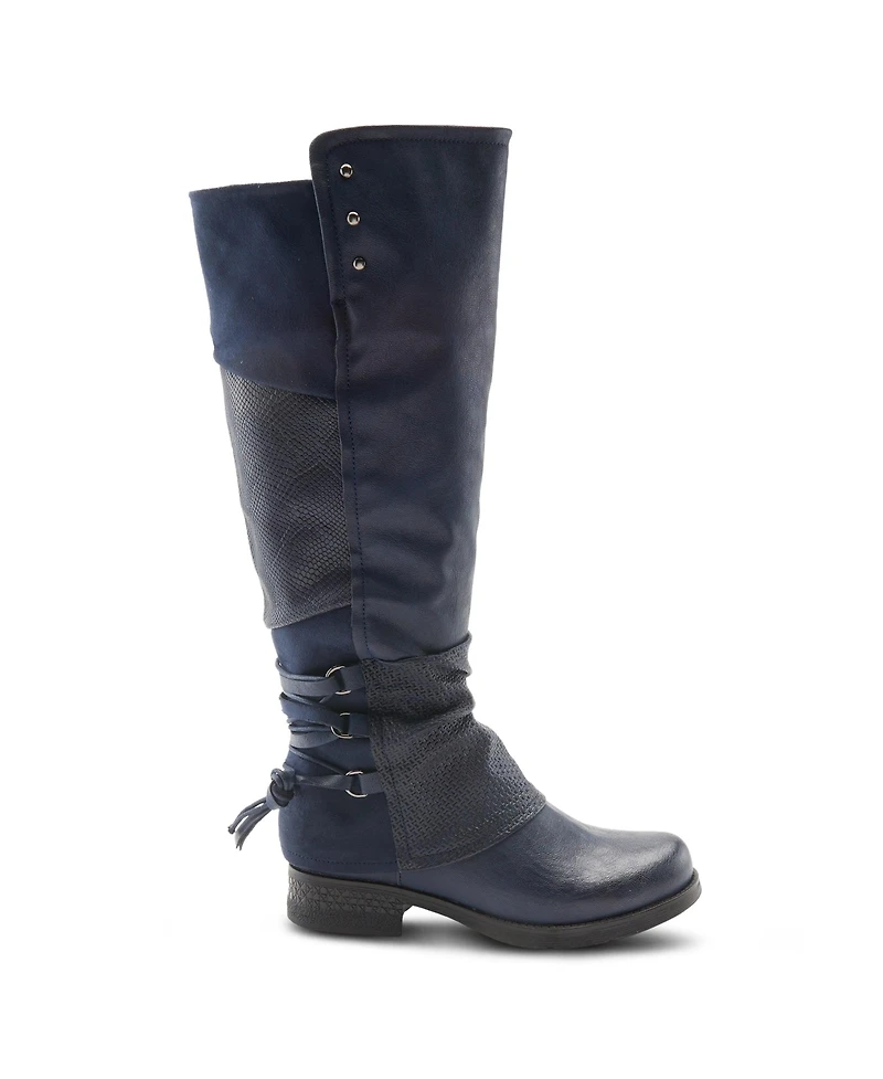 Patrizia Women's Maxie Back Lace Detail Faux Fur Lined Tall Boot