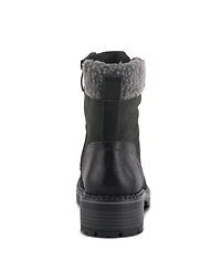 Patrizia Women s Jordyn Faux Fur Trim Lace-Up Booties with Zipper Closure