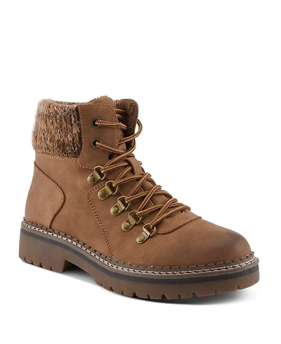Patrizia Women's Hiker-Inspired Sweater Collar Lug Sole Boot