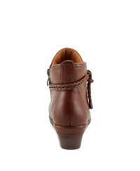 Patrizia Women's Stacked Heel Decorative Lace Detail Ankle Booties