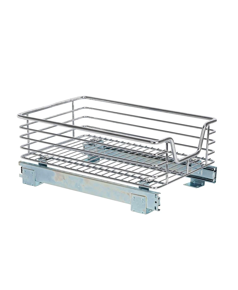 Household Essentials Glidez 11.5" W Steel Pull-Out Storage Organizer, 1-Tier Design, Chrome