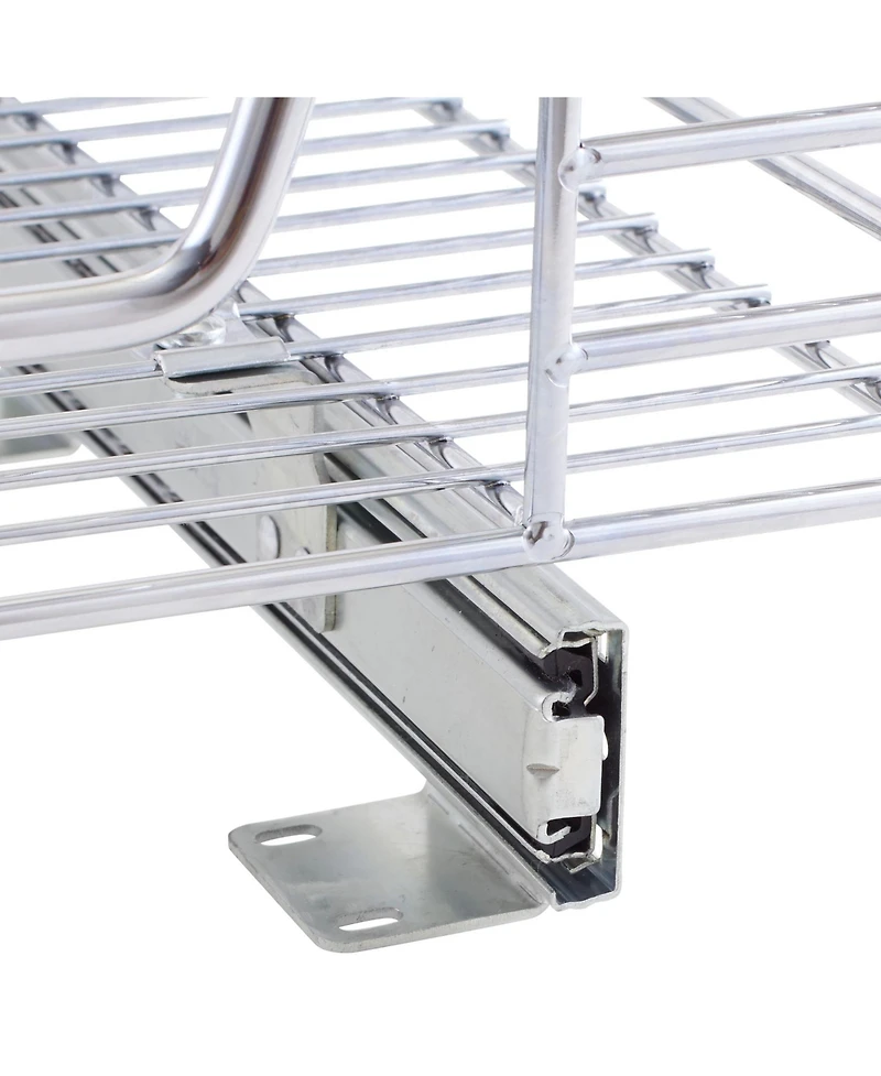 Household Essentials Glidez 20" W Steel Pull-Out Storage Organizer, 1-Tier Design, Chrome