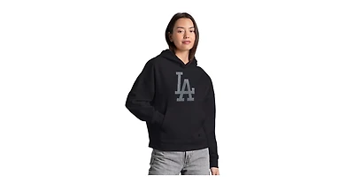 Women's Black Los Angeles Dodgers Fleece Rhinestone Hoodie