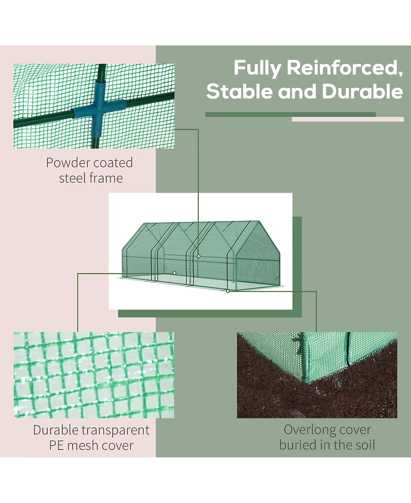 Outsunny 9' x 3' x 3' Portable Tunnel house Outdoor Garden Mini Hot House