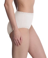 Natori Bliss Lace-Trim High Rise Cotton Brief 755058