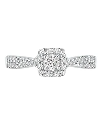 Macy's Diamond Halo Engagement Ring (1/2 ct. t.w.) in 14k White Gold