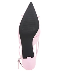 Madden Girl Women's Vixen Bow Slingback Kitten Heel Pumps