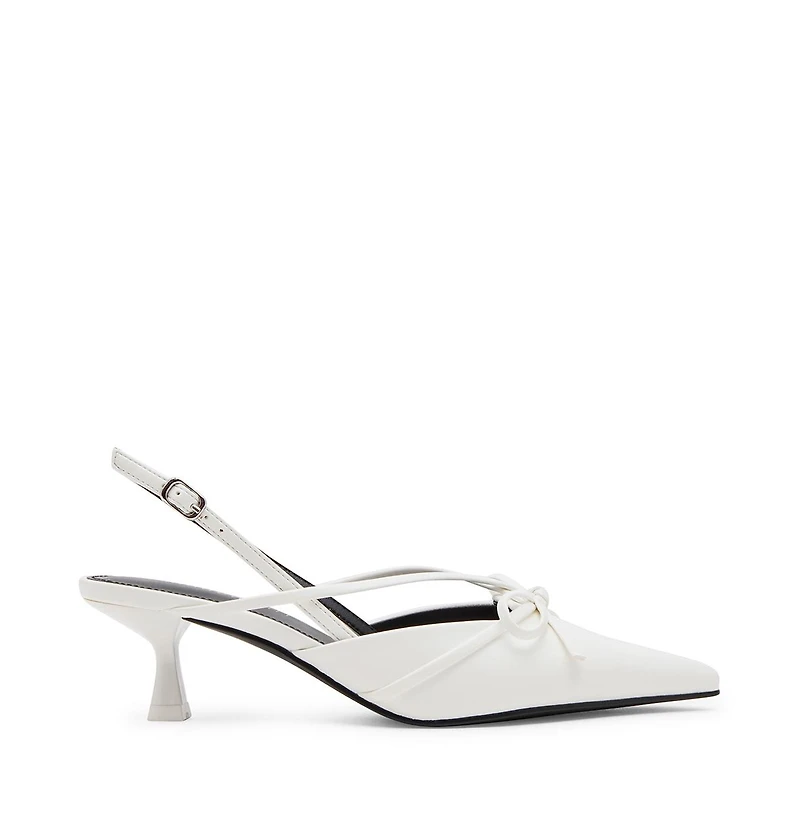 Madden Girl Women's Vixen Bow Slingback Kitten Heel Pumps