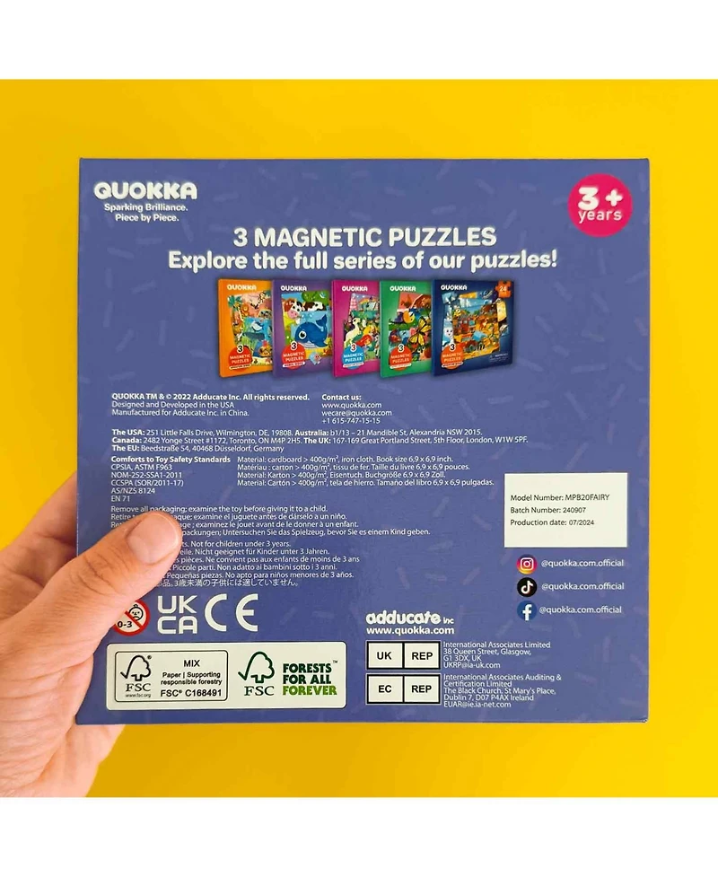 Quokka 3x20 Pcs Magnetic Puzzles for Kids - Learning Princess and Unicorn Toy