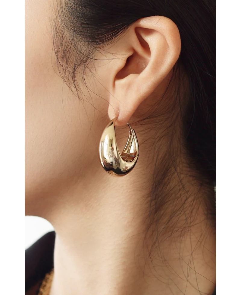 Retro Chic Drop Hoop Earrings