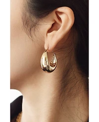 Retro Chic Drop Hoop Earrings