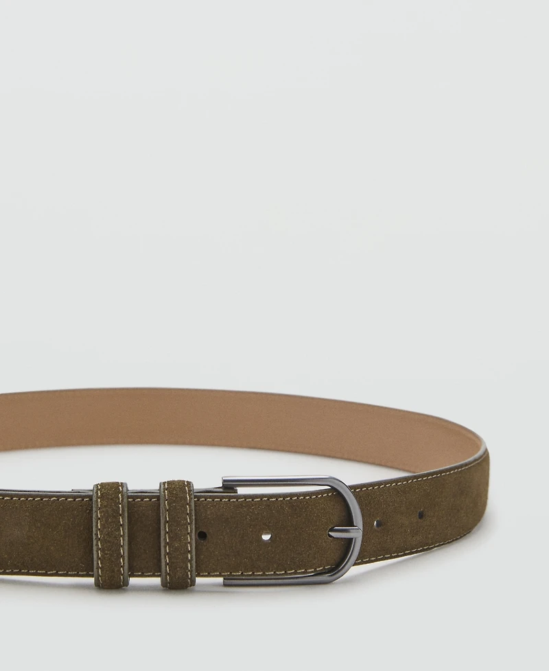 Mango Men's Suede Leather Belt