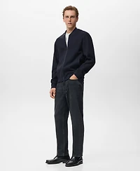 Mango Men's Bomber Zip Sweatshirt