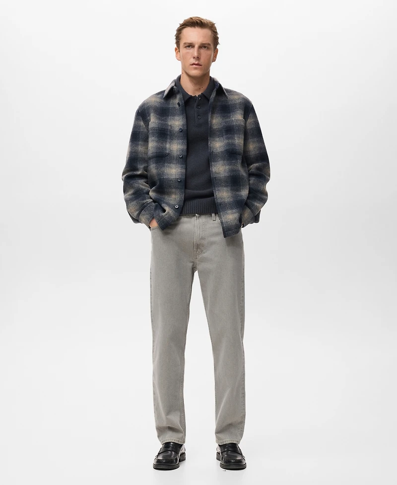 Mango Men's Checked Pocket Jacket