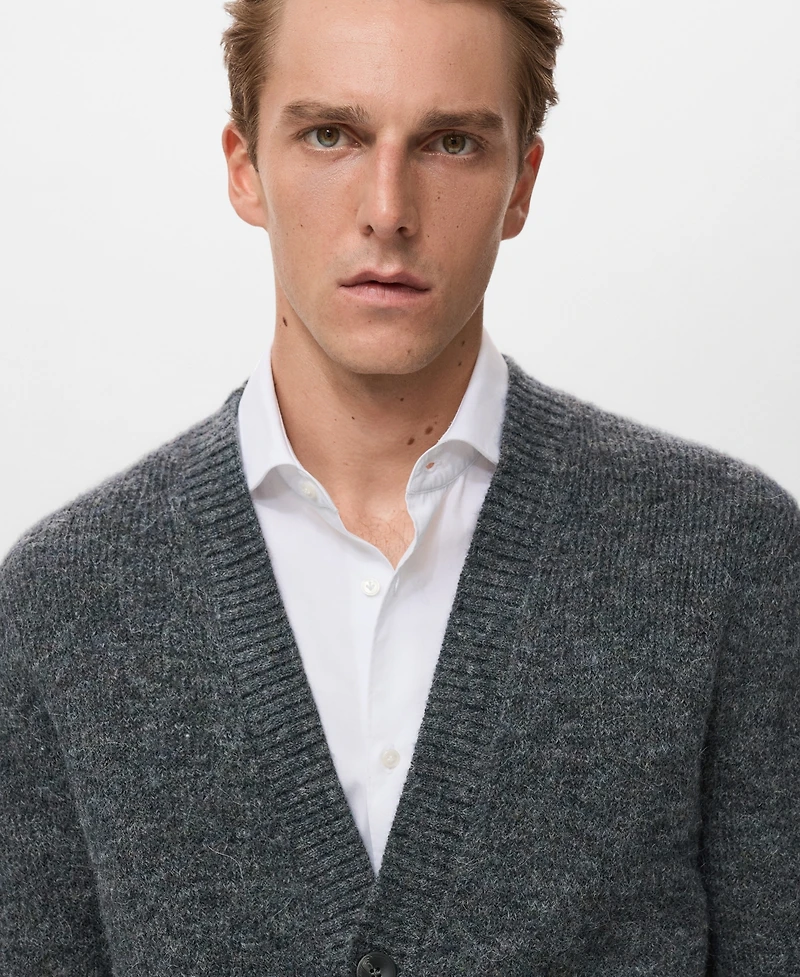 Mango Men's Knitted Button Cardigan